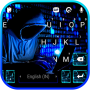 icon Neon Blue Hacker Keyboard Background