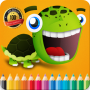 icon Turtle Cartoon Coloring Book