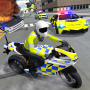 icon Police Car Driving Motorbike