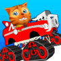 icon Cat Race Car Snow Drift Stunts