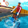 icon Beach Bicycle Water Surfer Stunts