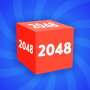 icon Game 2048 3D. Cube chain. Cube merge