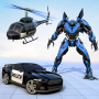 icon Police Helicopter Robot Car Transform Robot Games