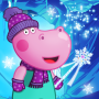 icon Hippo. Snow Queen