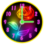 icon Neon Flowers Clock Widget