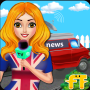 icon TV news reporter girl story