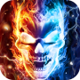 icon live.wallpaper.cool.ice.fire.skull