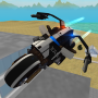 icon Flying Police Motorcycle