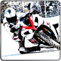 icon Super Moto Bike Rider On Snow