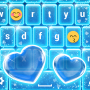 icon Neon Blue Keyboard with Emojis
