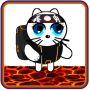 icon Kitty Ninja over lava