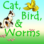 icon Cat Bird and Worms