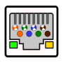 icon Ethernet RJ45 pinout + colors