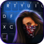 icon Cool Mask Girl Keyboard Background