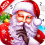 icon Christmas Santa Family Color