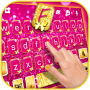 icon Pink Gold Glitter Keyboard Background