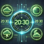 icon Weather Night Dock with clock