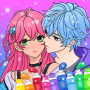 icon Romantic Anime Coloring Book