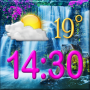 icon Waterfall Clock Weather Widget