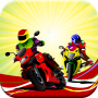 icon Two Motorbikes Dodging Race