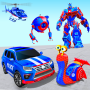 icon US Police Snail Robot Car Transform War Robot Game