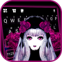 icon Gothic Creepy Girl Keyboard Background