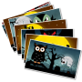 icon Halloween greetings cards
