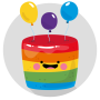 icon Happy Birthday Cake Stickers