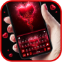 icon Fiery Red Heart Keyboard Background