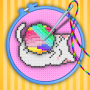 icon Cross Stitch Coloring Art